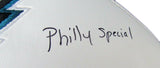 Trey Burton Eagles Super Bowl LII Philly Special Signed Logo Football JSA 131788