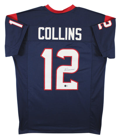 Nico Collins Authentic Signed Navy Pro Style Jersey Autographed BAS Witnessed