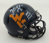 Mike Vanderjagt Signed West Virginia Mountaineers Inscribed Mini Helmet /Beckett