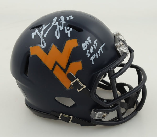 Mike Vanderjagt Signed West Virginia Mountaineers Inscribed Mini Helmet /Beckett
