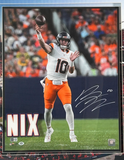 Bo Nix Autographed 16x20 Broncos Photo in 3D Shadowbox (31.5"W x 35.5"H) BAS COA