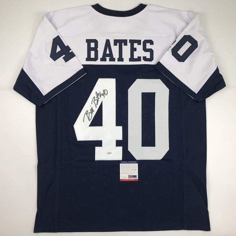 Autographed/Signed Bill Bates Dallas Thanksgiving Day Football Jersey PSA/DNA CO