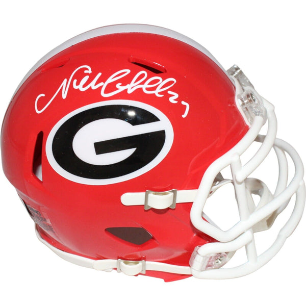 Nick Chubb Autographed Georgia Bulldogs Speed Mini Helmet BAS 40069