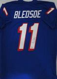 Patriots Quarterback DREW BLEDSOE Signed Custom Replica Blue Jersey AUTO BAS
