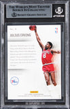 76ers Julius Erving Signed 2014 Panini Excalibur Slam Inc. #8 Card BAS Slabbed