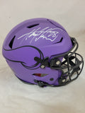 ADRIAN PETERSON SIGNED MINNESOTA VIKINGS RAVE SPEEDFLEX HELMET BECKETT QR