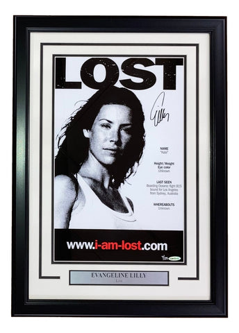 Evangeline Lilly Signed Framed 11x17 Lost Poster Photo UDA