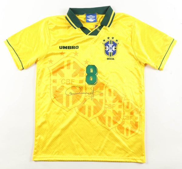 Dunga Signed Brazil National Team Jersey (JSA) 1994 World Cup Champ / Midfielder