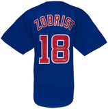 Ben Zobrist Signed Blue Custom Baseball Jersey w/2016 WS MVP - (SCHWARTZ COA)