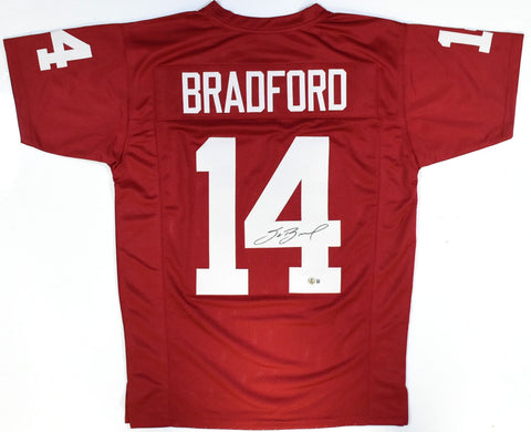 Sam Bradford Autographed Crimson College Style Jersey - Beckett W Holo *Silver