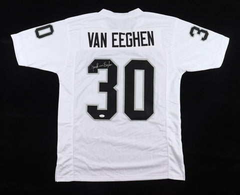 Mark van Eeghen Signed Oakland Raiders Jersey (JSA COA) Super Bowl XI & XV Champ