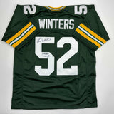 Autographed/Signed Frank Winters SB XXXI Champs Green Bay Green Jersey JSA COA