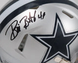 Bill Bates Autographed Dallas Cowboys Speed Mini Helmet-Prova *Black