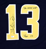 Kurt Warner Autographed Blue Gold Pro Style Jersey w/HOF, SB MVP -Beckett W Holo