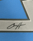Framed Autographed/Signed Aidan Hutchinson 35x39 Detroit Blue Jersey COA