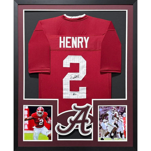 Derrick Henry Autographed Signed Framed Alabama Crimson Tide WN Jersey BECKETT