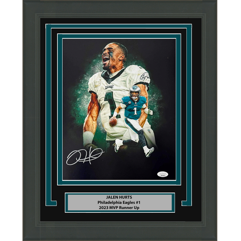 Framed Autographed/Signed Jalen Hurts Philadelphia Eagles 11x14 Photo JSA COA #2