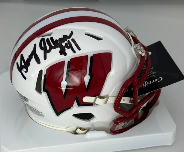WI Badgers Running Back GARY ELLERSON Signed Riddell Speed Mini Helmet AUTO