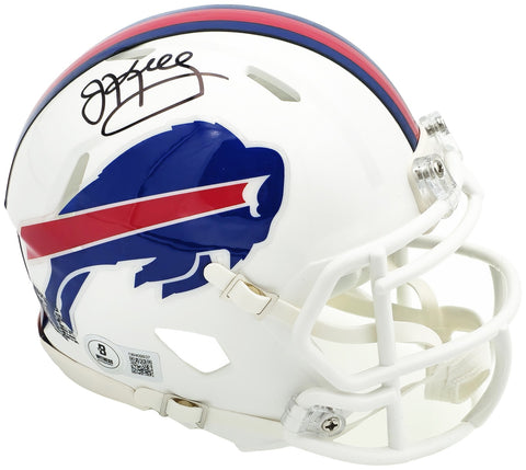 Jim Kelly Autographed Signed Buffalo Bills White Speed Mini Helmet Beckett Wit