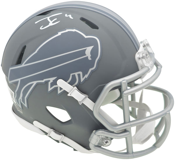 JAMES COOK AUTOGRAPHED BILLS SLATE GRAY SPEED MINI HELMET BECKETT WITNESS 236177