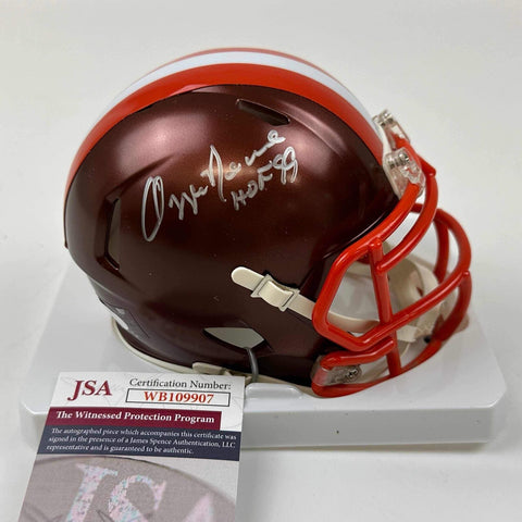 Autographed/Signed Ozzie Newsome HOF Cleveland Browns Flash Mini Helmet JSA COA