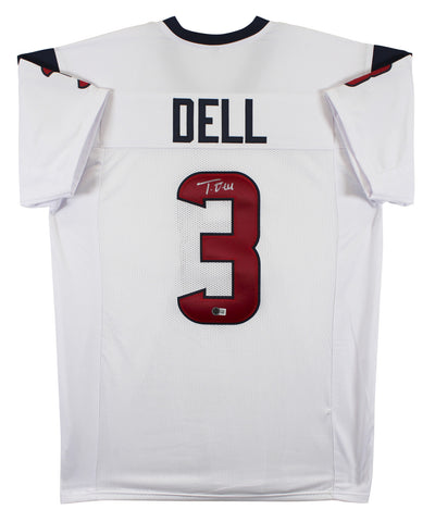 Tank Dell Authentic Signed White Pro Style Jersey w/ Silver Signature BAS