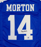 Craig Morton Autographed Blue Pro Style Jersey- The Jersey Source Authenticated