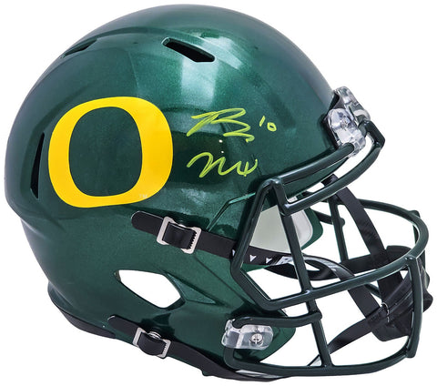 BO NIX AUTOGRAPHED OREGON GREEN FULL SIZE REPLICA SPEED HELMET BECKETT QR 217953
