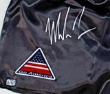 Mike Tyson Signed Go America /USA Boxing Trunks (JSA) Iron Mike 50-7 Ring Record