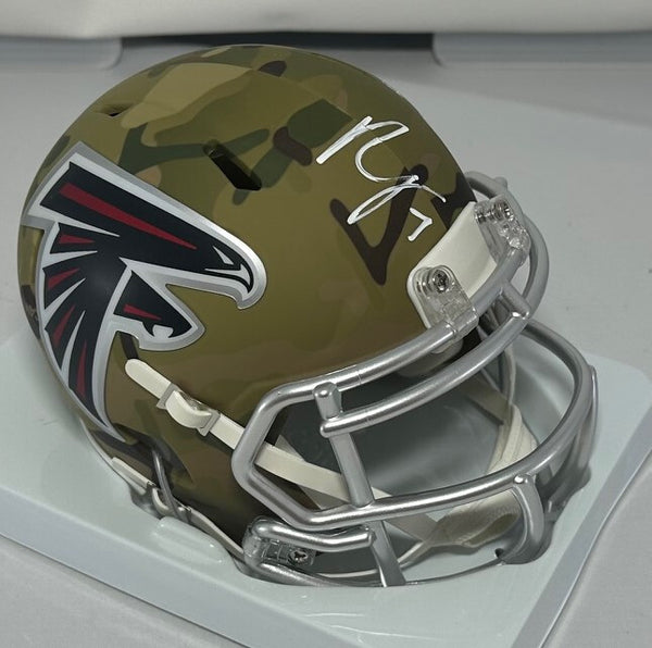 Falcons BIJAN ROBINSON Signed Riddell CAMO Speed Mini Helmet AUTO - BAS