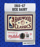 Warriors Rick Barry "2x Insc" Signed Blue M&N TB Swingman Jersey BAS Witnessed