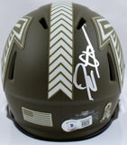 Deion Sanders Signed Falcons Salute to Service Speed Mini Helmet-Beckett W Holo