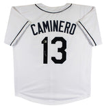 Junior Caminero Authentic Signed White Pro Style Jersey Autographed BAS