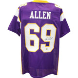 Jared Allen Autographed Pro Style Sz XL Purple Jersey Beckett Witness 55157