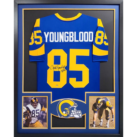 Jack Youngblood Autographed Signed Framed Los Angeles Rams Jersey SCHWARTZ