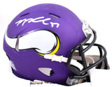 TJ Hockenson Autographed Minnesota Vikings Speed Mini Helmet- Beckett W Hologram