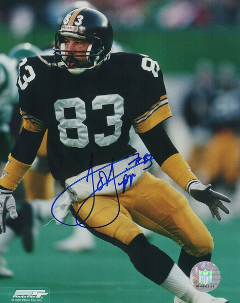 Louis Lipps Signed Steelers Black Jersey Action 8x10 Photo - (SCHWARTZ COA)