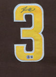 FRAMED SAN DIEGO PADRES JACKSON MERRILL AUTOGRAPHED SIGNED JERSEY BECKETT HOLO
