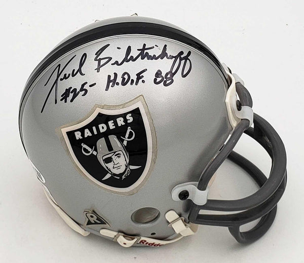 Fred Biletnikoff "HOF 88" Signed Oakland Raiders Mini Helmet (JSA COA) W.R.