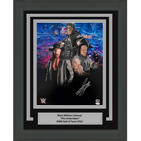 Framed Autographed Mark Calaway The Undertaker 16x20 WWE Photo JSA COA