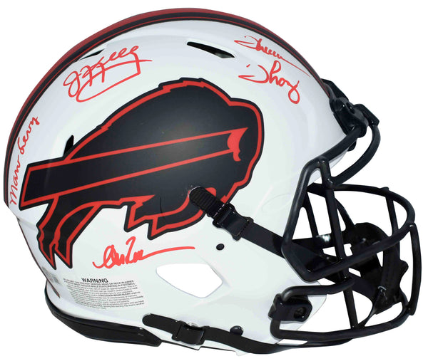 JIM KELLY THURMAN THOMAS REED LEVY SIGNED BUFFALO BILLS LUNAR AUTHENTIC HELMET