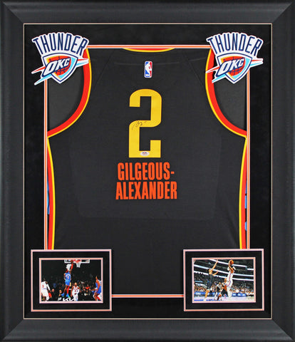 Shai Gilgeous-Alexander Signed Black Nike Swingman Framed Jersey PSA #AP56138