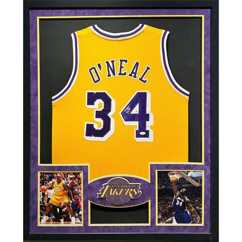 Shaquille O'Neal Autographed Signed Framed Shaq Lakers Los Angeles Jersey JSA