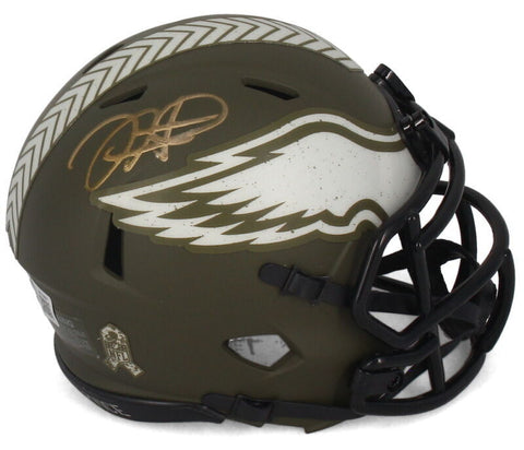 JALEN HURTS Autographed Eagles Salute To Service (STS) Mini Helmet BECKETT