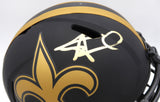Alvin Kamara Autographed Eclipse Black Full Size Helmet Saints Beckett 1W403027
