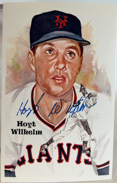 Hoyt Wilhelm Autographed Perez-Steele Galleries 8th Series Postcard #193 JSA COA
