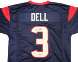 Houston Texans Tank Dell Autographed Signed Blue Jersey Beckett BAS QR