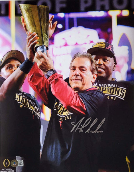 Nick Saban Signed Alabama Crimson Tide National Champion 11x14 Photo Beckett