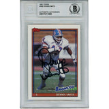 Dennis Smith Autographed Denver Broncos 1991 Topps #556 Card Slab Beckett 56137