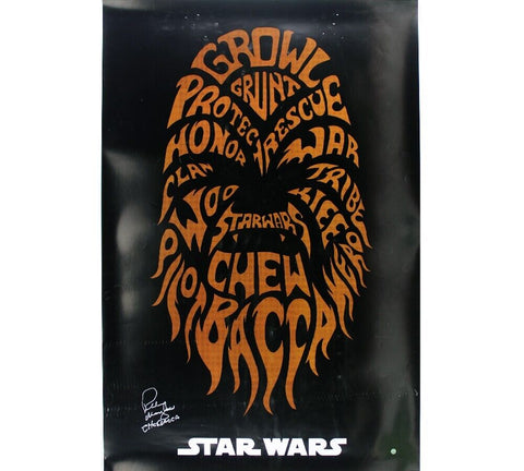 Peter Mayhew Signed Stars Wars Chewbacca Poster